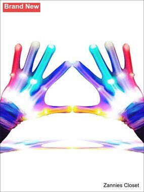 👻 LED Light Up Gloves for Kids Teens 9-12 Flashing Costume Accessories